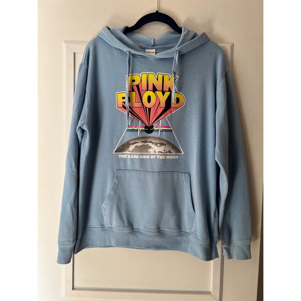 Pink Floyd Dark Side of The Moon Graphic Hoodie Blue Large 44x25.5